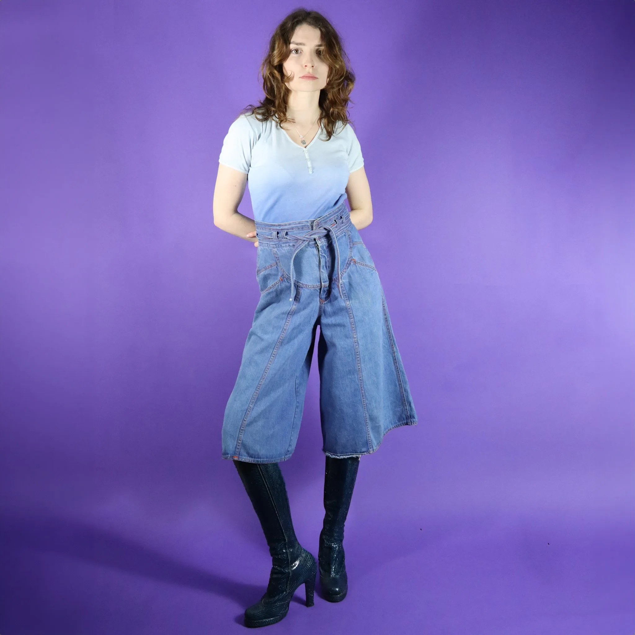 Vintage 1970s N'est-ce pas? Denim Sunray Culottes