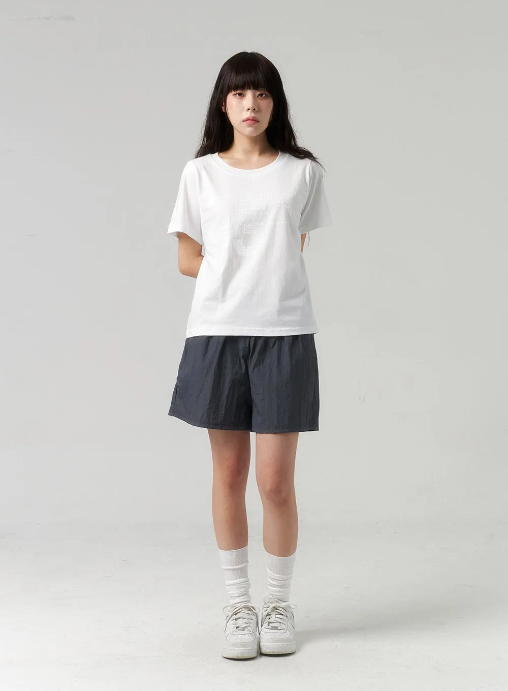 Wide Leg Nylon Shorts CL314
