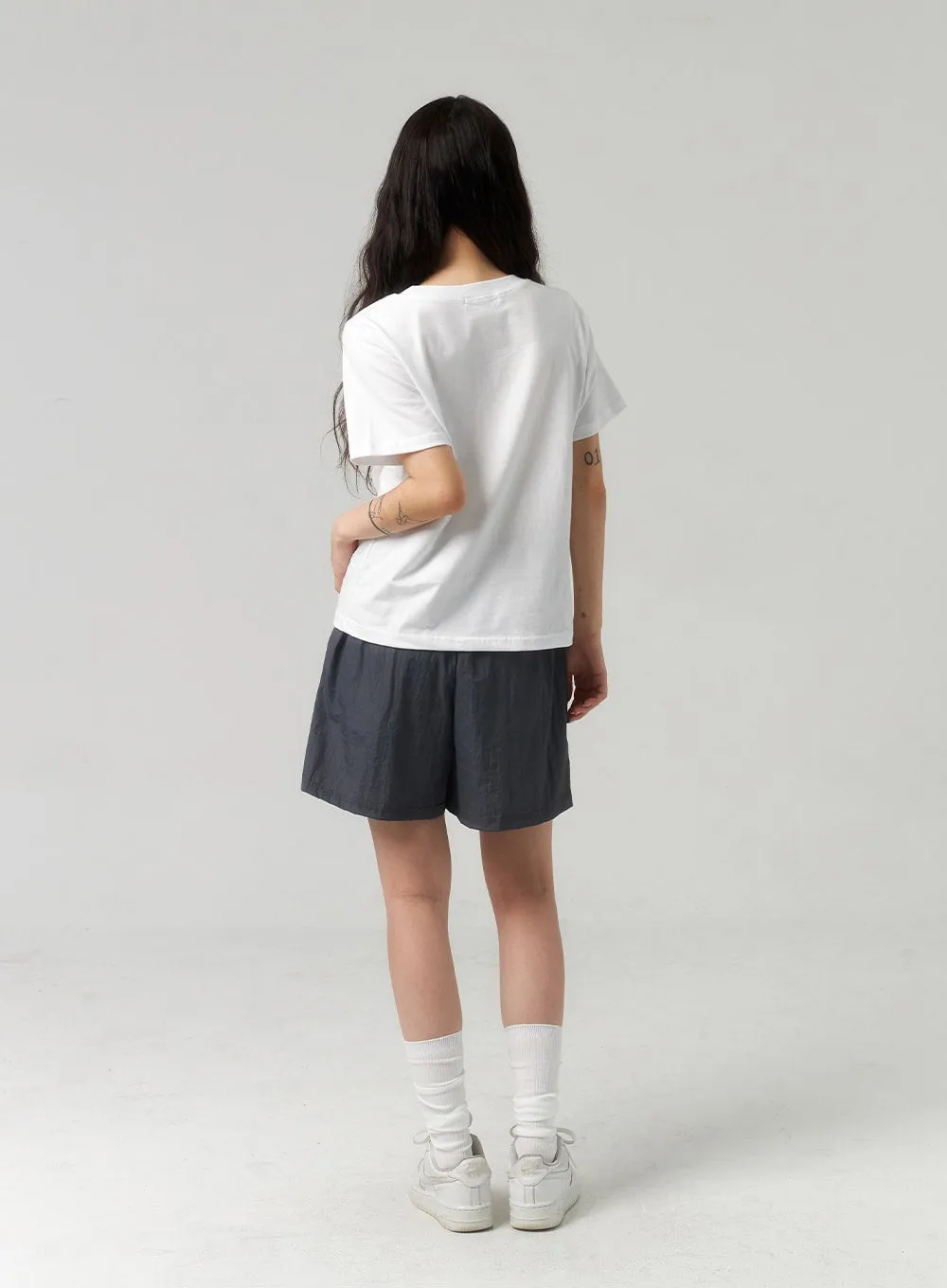 Wide Leg Nylon Shorts CL314