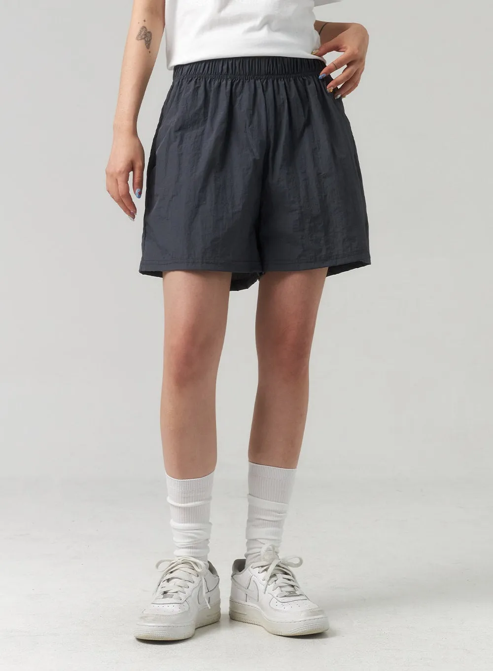Wide Leg Nylon Shorts CL314
