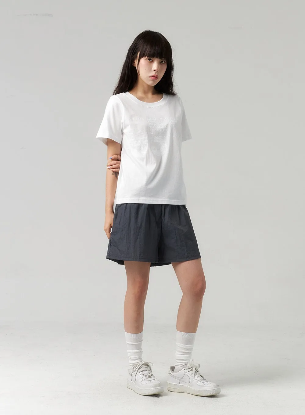 Wide Leg Nylon Shorts CL314