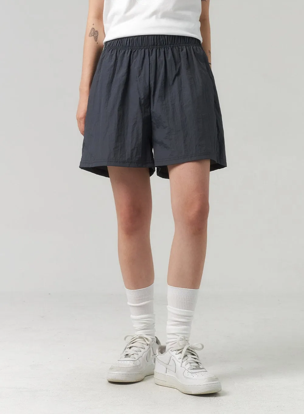 Wide Leg Nylon Shorts CL314