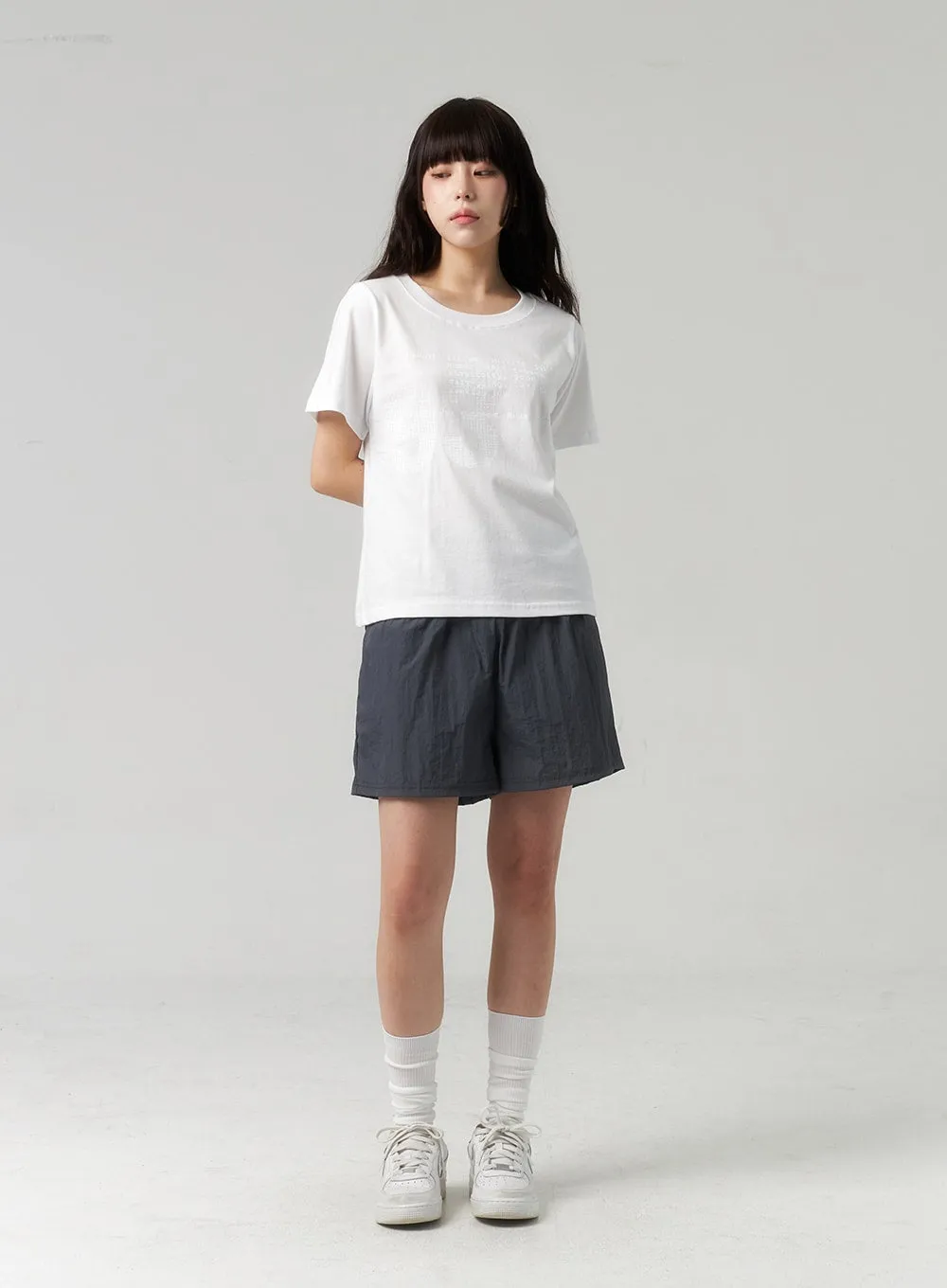 Wide Leg Nylon Shorts CL314