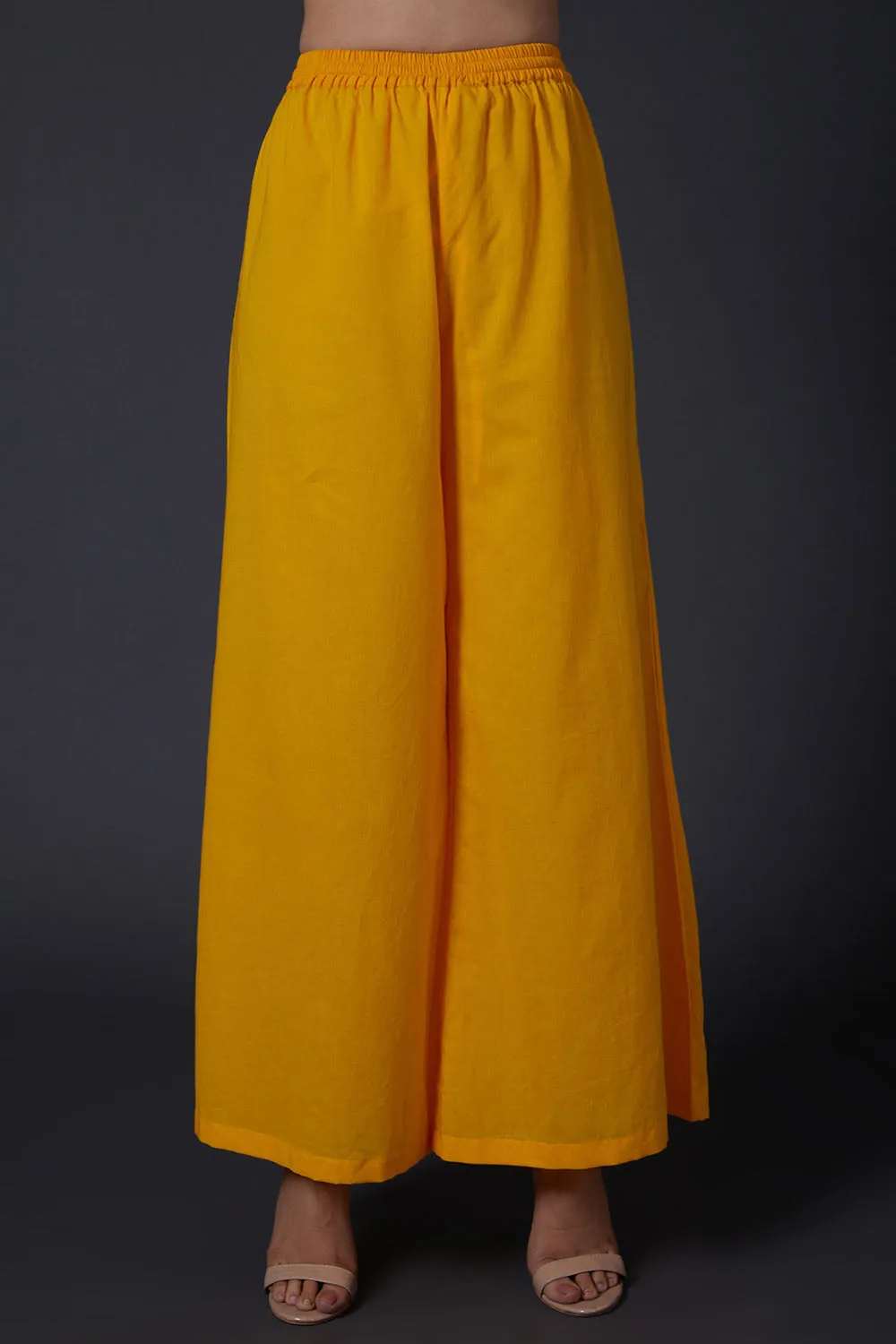 Yellow Block Printed Kurta Set